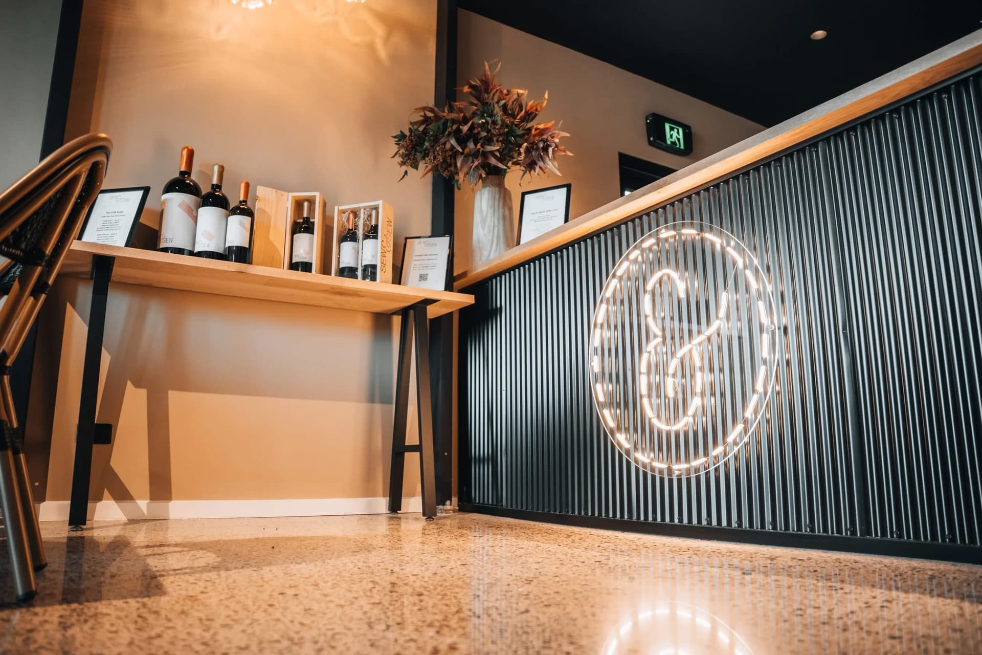 Inside the Sew & Sew private tasting space beside the cellar door